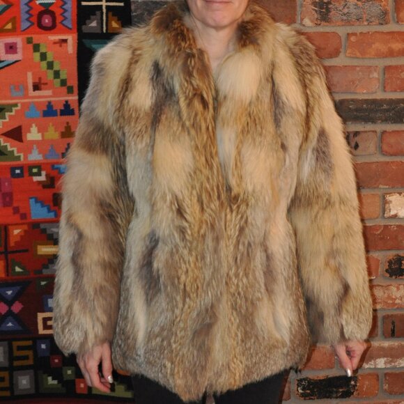 Stunning La Vay Limited 100% Afghan Fox Fur Coat 10 (S-M) Made in UK - Picture 8 of 16